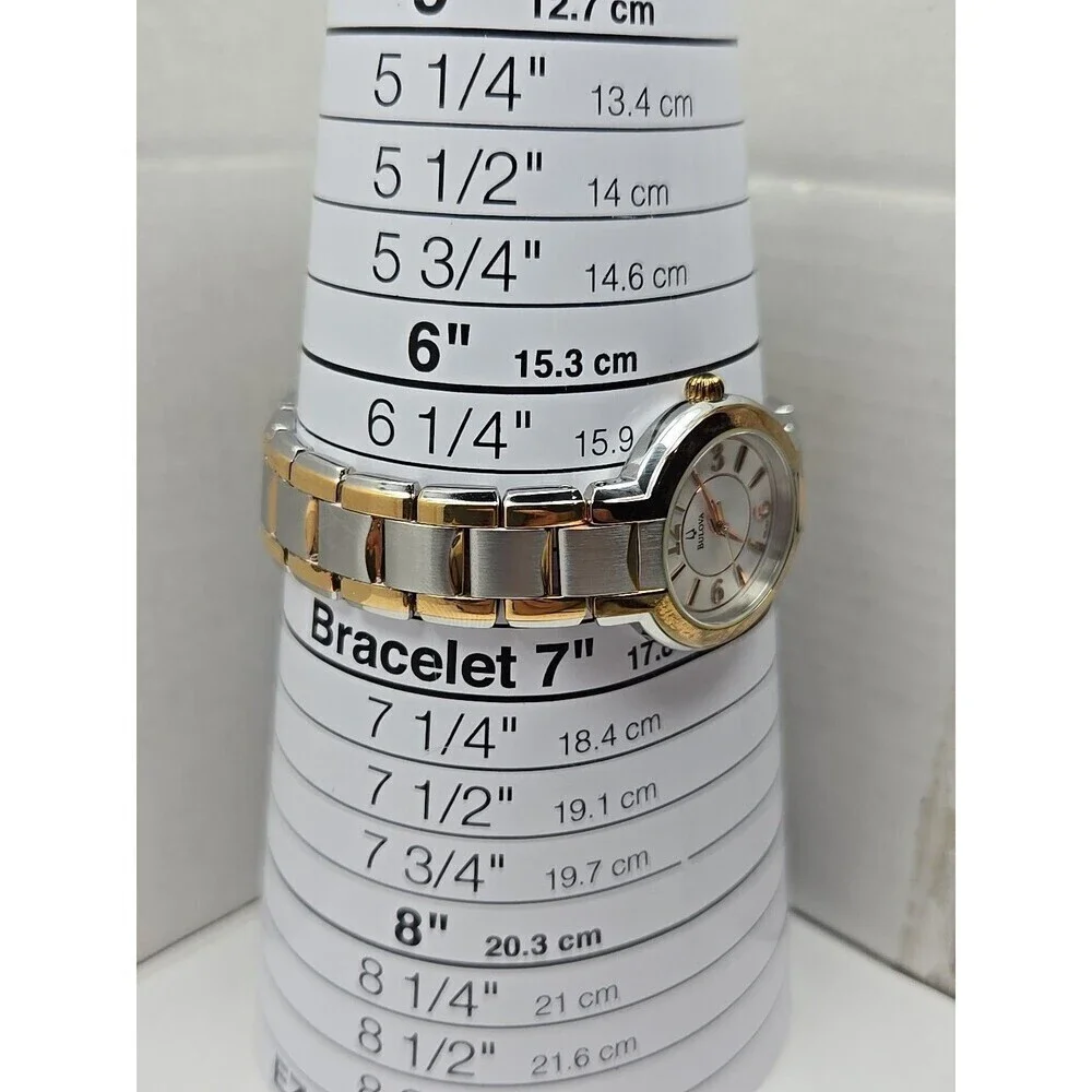 Bulova 98L158 Womens Two Tone Stainless Steel Quartz Watch New Battery
